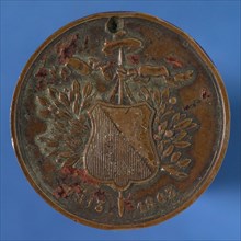 's Rijks Munt, Medal on the fifty years ago inaugurating the Cossacks in Utrecht in 1813, commemorated in 1863, medallions