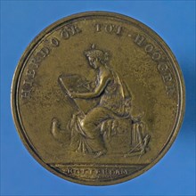 Price mediation This leads to Hooger, price medal penny footage bronze, F: Young woman seated to the left for drawing sheet