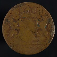 Double or double penny, coin of the VOC, minted in Utrecht (1840-1843), resort currency money exchange buyer, city coat of arms