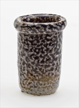 Stoneware tubular ointment jar with thickened upper edge, ointment jar pot holder soil find ceramic stoneware glaze salt glaze