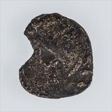 Unrecognizable oxidized coin, coin money swap soil found copper brass, Highly pruned archeology Rotterdam Kralingen-Crooswijk