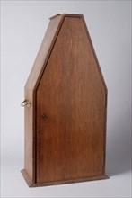 Van Gastel, Brown wooden case for monstrance, sheath holder wood metal, religion church Roman Catholicism liturgy Rotterdam