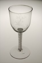 Engraver: Jacobus van der Blijk (1736 - 1814), Chalice, on the occasion of 100th birthday, wine glass drinking glass drinking