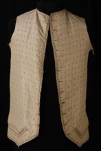 Men's vest made of champagne-colored silk with tambourer work, vest outerwear men's clothing silk linen shoulder w 32,0, waist w