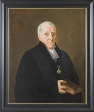 Jan Willem Caspari, Portrait of Ds. Jan Scharp, portrait painting imagery linen oil painting, Portrait rectangular portrait