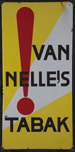 Langcat?, Enamel advertising sign Van Nelle's tobacco with red exclamation mark, advertising board advertising material
