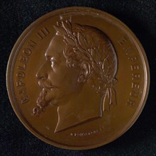 H. Ponscarine, Medal at the World Exhibition in Paris in 1867, medallion bronze bronze material 5,0, left-wing portrait