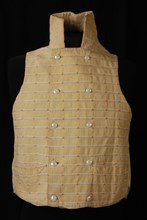 Mens vest with camel yarn front, vest outerwear men's clothing linen mother-of-pearl shoulder w 28,5, waist w 39,0 bottom w 38,5