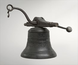Pieter Bakker II, Bronze bell with lever and loudbar, bell clock clock sound medium bronze iron lead metal, h without loud bar