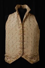 Mens jacket made of cream-colored ottoman silk, vest outerwear men's clothing silk cotton linen shoulder w 30,0, waist w 47,5