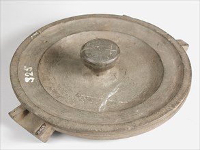 Dirck Messchaert II, Two-piece mold for plate, mold casting tool tools kit base metal bronze, and year 1737 Rotterdam tin tinker