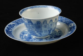Cup and saucer, Costerman-uproar, blue Chinese porcelain, cup-saucer drinking utensils tableware holder ceramic porcelain cup
