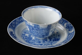 Cup and saucer, Costerman-uproar, blue Chinese porcelain, cup and saucer drinking utensils tableware holder ceramic porcelain
