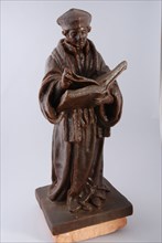 Simon Miedema, Image of Erasmus, on pedestal of earthenware, sculpture sculpture model was ceramic pottery, modeled Wax model