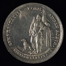 J.M. Lageman, Medal to commemorate storms and floods on 20 and 21 November 1776, penning footage silver, beach scene