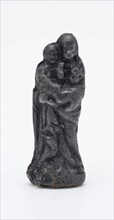 Cast miniature statue Saints with Child, figurine soil find tin metal, cast Small sculpture miniature plastic