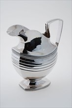 Gerardus Peeters, Four-piece tea service, silver milk jug, milk jug tableware holder tableware silver, Four-piece tea set