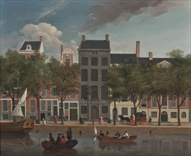 : Pieter Tiele of Jan ten Compe?, View of the Haringvliet, south side, Rotterdam, cityscape painting visual material wood oil
