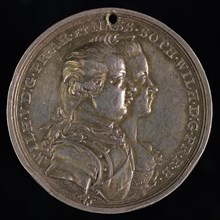 Medal on the preserved peace in Delfshaven, penning footage silver, 12,45 gram, busts prince Willem V and princess Wilhelmina