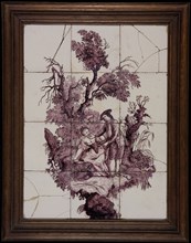 tile manufacturer Schiedamsedijk, Aalmis, Verwijk, Van Traa, Tile panel with allegorical representation of the summer, tile