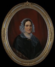 Portrait of Maria Cornelia de BRIT, portrait painting footage linen oil paint wood, Oil on canvas