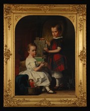 Jacob Spoel (Rotterdam 1820 - Rotterdam 1868), Portrait of Rudolf Adriaan Mees (1845-1885) and Anna Jacoba Mees, 1847-1887