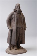 Charles van Wijk, Model for image of Johan van Oldenbarnevelt, full-length with stick in right hand, model sculpture sculpture