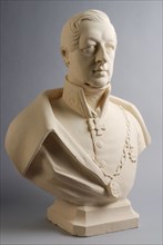 J.F. Stracké (?), Gypsum bust of Johan Frederic Hoffman (1791-1870), mayor of Rotterdam, with office chain and decorations, bust