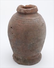 Pottery pot on stand, baluster shape, was used in the sugar industry, sugar bowl pot holder soil find ceramic earthenware glaze