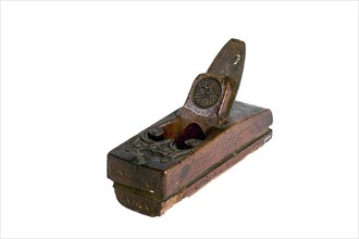 Ary den Hengst, Wood block cutter with decoration and year 1739, Block planing bench planer tool kit wood beech wood, Wooden