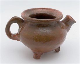 Pottery toy room bowl, fully glazed, on three legs, crockery pot crockery holder toy relaxation medium soil find ceramic