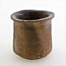 Pottery ointment jar, conical model, red shard, internally green glazed, ointment jar pot holder soil find ceramic earthenware