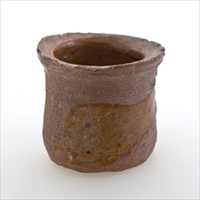 Pottery ointment jar, conical model, red shard, internally glazed, ointment jar pot holder soil find ceramic earthenware glaze