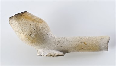 Anthoni Allijn, White clay pipe, marked, smooth handle with exceptional wide heel, clay pipe smoking equipment smoke floor
