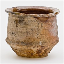 Pottery ointment jar, cup model, red shard, internally glazed, ointment jar pot holder soil find ceramic earthenware glaze lead