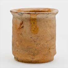 Pottery ointment jar, conical model, white shard, internal light brown glazed, ointment jar pot holder soil find ceramic