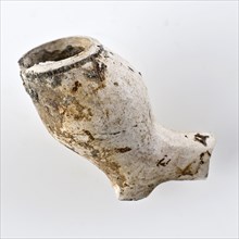 Clay pipe, marked, with smooth handle, clay pipe smoking equipment smoke floor foundry pottery, pressed finished baked Clay pipe