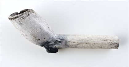Clay pipe, marked, with smooth handle, clay pipe smoking equipment smoke floor pottery ceramics pottery h 2,9, pressed finished