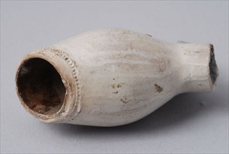 Clay pipe, marked, with smooth handle, clay pipe smoking equipment smoke floor pottery ceramics pottery, pressed finished baked
