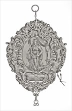Eldert Entvogel(?), Silver chief shield of the St. Catharine Guild: the pin, needles and crocheted guild, head shield shielded