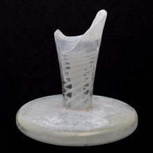 Fragment of foot, stem and part of chalice of goblet, sling glass, pendulum glass drinking glass drinking utensils tableware