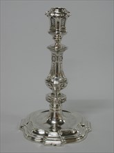 Silversmith: Hendrik van Beest, Silver candlestick, candlestick candleholder lighting medium silver, cast