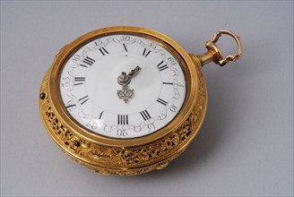 William Gib Junior, Pocket watch with golden ajour outside cabinet, ajour inner case with inset inside shell and dust case