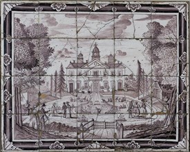 atelier Van Traa, Purple tile picture, Huize 'Nut en Vreugd', since the second half of the 19th century called Woudensteijn