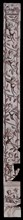Tile pilaster in manganese, pilaster with vines and putti, tile pilaster sculpture ceramic earthenware w 13,0, h 156,0 baked 2x