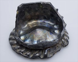 Fragment of foot of pouring bottle, tazza or cup?, artifact soil find glass, hand-blown glass application Fragment of bottom