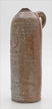 Stoneware mineral water bottle, cylindrical with round shoulder, sausage ear and short neck, mineral water pitcher jar product