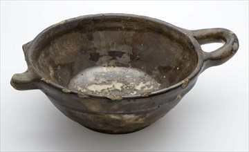 Earthenware bowl with two ears, white glazed, papkom bowl crockery holder soil find ceramic earthenware glaze tin glaze, hand