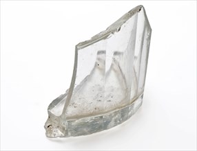 Bottom fragment of drinking glass, clear glass, facet cut surfaces, goblet drinking glass drinking utensils tableware holder