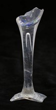 Stem of goblet, slender stem with long bubble, pontilmark, drinking glass drinking utensils tableware holder fragment soil find
